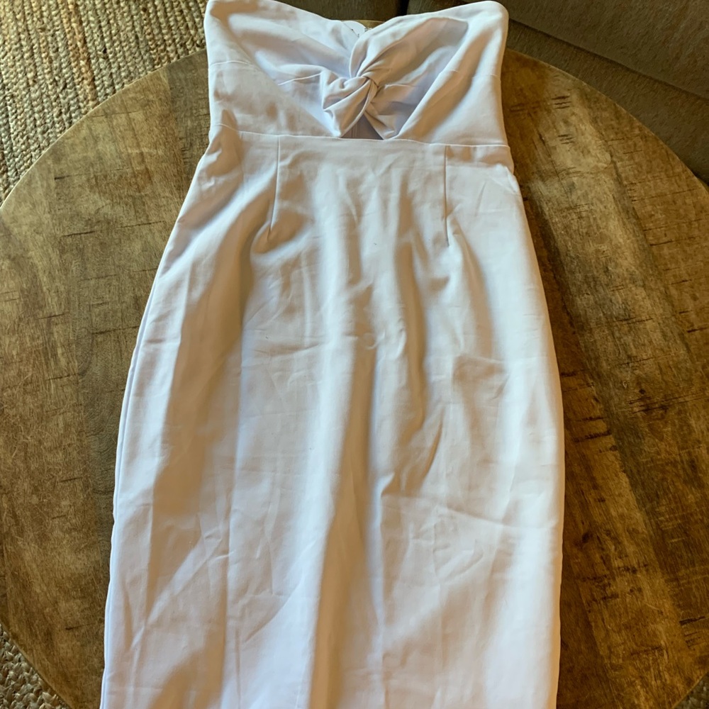 White stretchy Pencil Dress- White